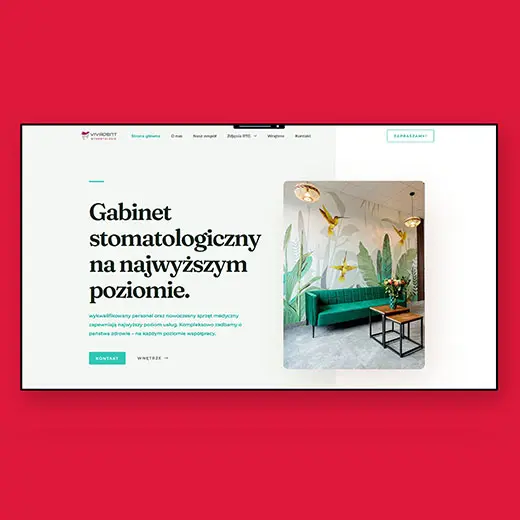 Projekt strony www dla Vivadent Jędrzejów