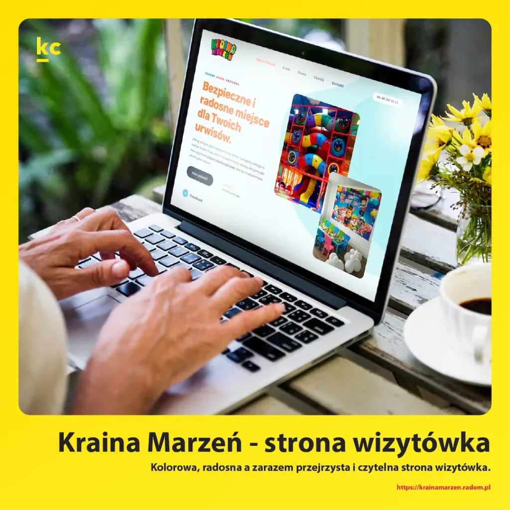 Grafika przedstawiające projekt strony www dla firmy.
